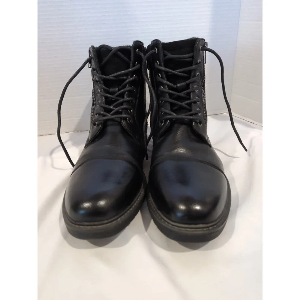 BRUNO MARC MOTORCYCLE BOOTS Size 11 RIDING OXFORD FAUX LEATHER  MEN'S NEW